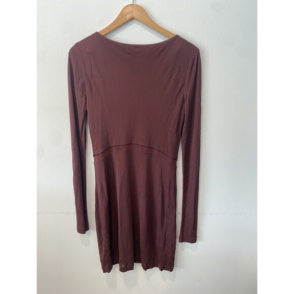 T by Alexander Wang Bodycon Burgundy Long Sleeve Dress Size Large - Picture 6 of 6